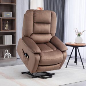 wohnli-moebel-suche-800000744338-1 FERNSEHSESSEL mit Aufstehhilfe Elektrisch Relaxsessel mit Liege-/Massagefunktion Textil HOMCOM Möbel > Sessel > Polstersessel Braun
