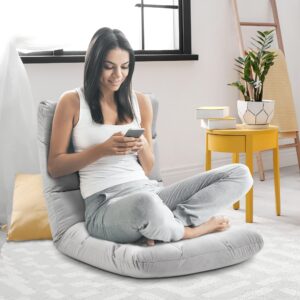 wohnli-moebel-suche-800000745030-1 BODENSTUHL Klappbar Bodensessel 13 Positionen Verstellbare Grau Metall Metall HOMCOM Möbel > Sessel > Polstersessel Grau
