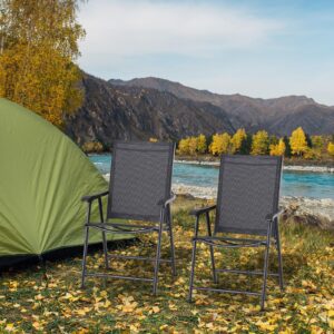 wohnli-moebel-suche-800000749531-1 KLAPPSTUHL mit Armlehne 2er-Set Campingstuhl Angelstuhl Metall Schwarz Metall Outsunny Garten & Outdoor > Gartenmöbel > Gartenstühle Schwarz