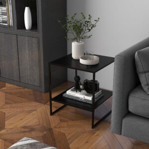 wohnli-moebel-suche-800000749535-1 BEISTELLTISCH im Industriedesign Schwarz 40/40/45 cm Metall HOMCOM Möbel > Tische > Beistelltische Schwarz