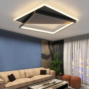 wohnli-moebel-suche-800000750235-1 LED-DECKENLEUCHTE Alexander 48/48/6 cm Deckenlampe Metall Nettlife Lampen & Leuchten > LED-Leuchten > LED-Deckenleuchten Schwarz