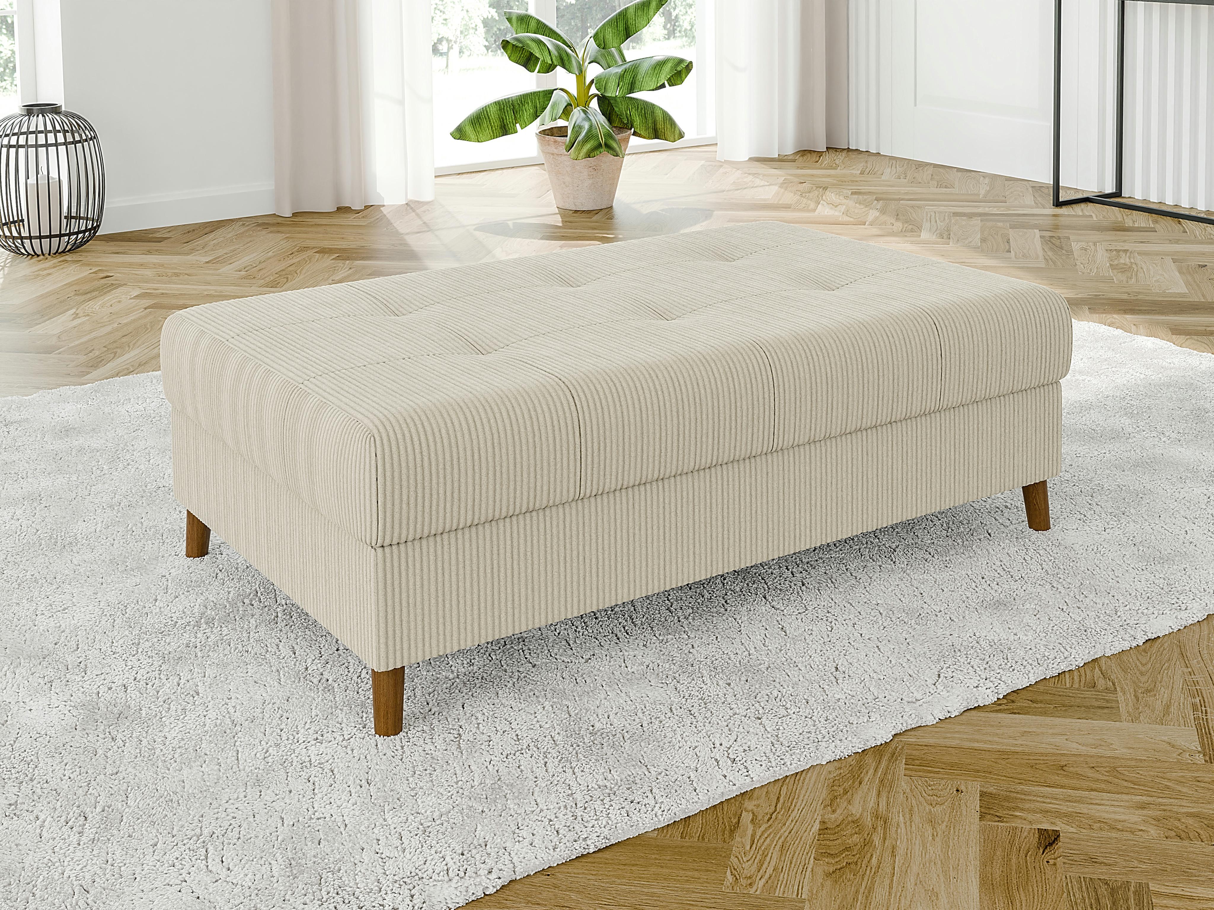 wohnli-moebel-suche-800000751714-1 HOCKER Alma Beige Cord Textil S-Style Möbel Möbel > Sessel > Hocker Beige
