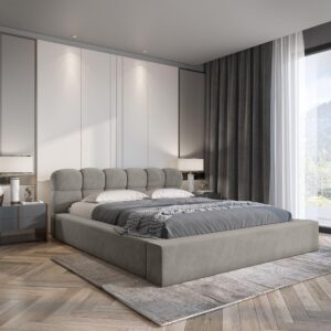 wohnli-moebel-suche-800000752474-1 POLSTERBETT Grove In Ditra Komplettset Textil Fun Möbel Möbel > Betten > Polsterbetten Grau