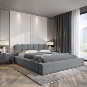 wohnli-moebel-suche-800000752515-1 POLSTERBETT Grove In Ditra Komplettset Textil Fun Möbel Möbel > Betten > Polsterbetten Grau