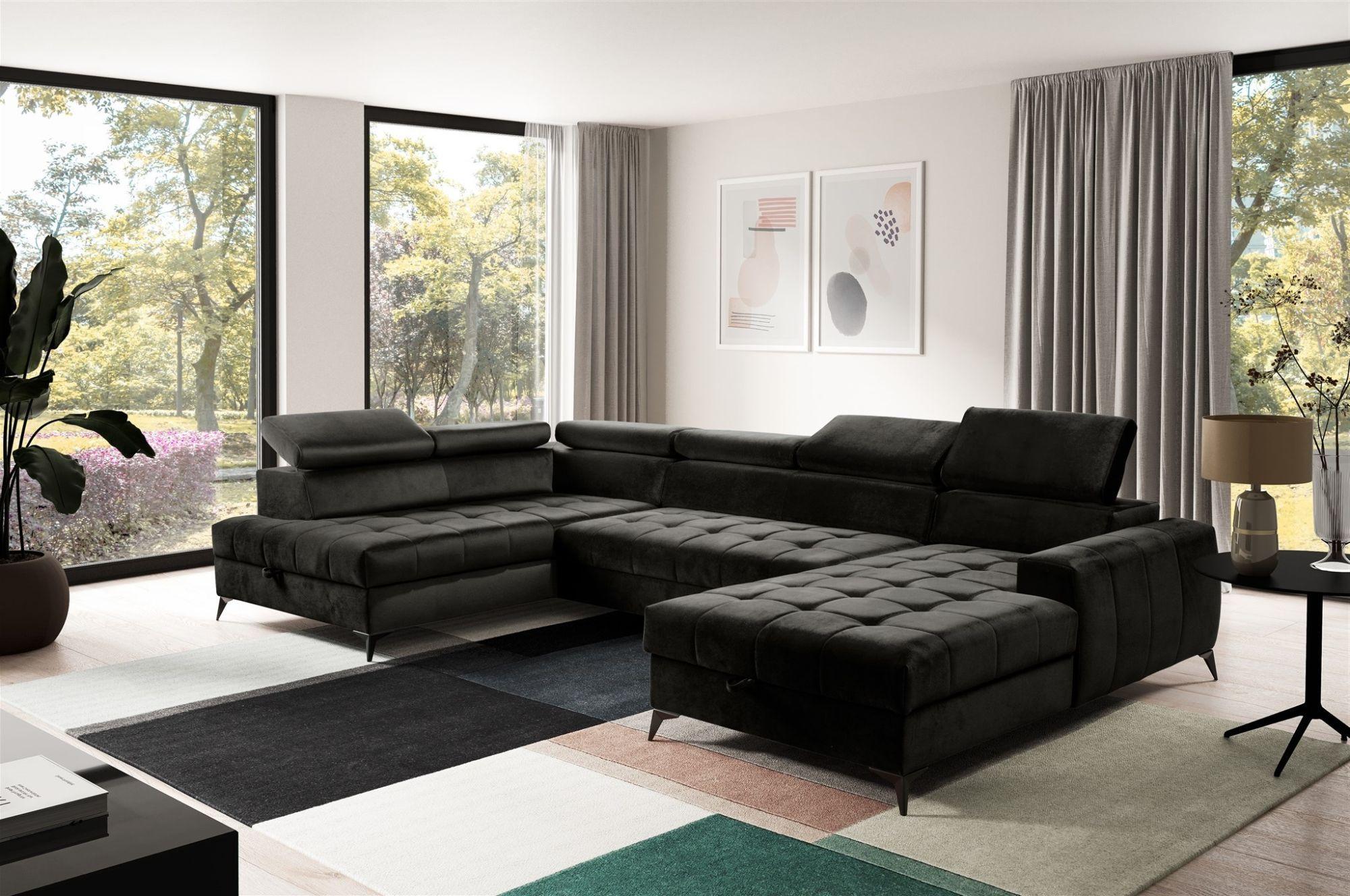 wohnli-moebel-suche-800000752526-1 WOHNLANDSCHAFT Agnesa In Salvador Textil Fun Möbel Möbel > Sofas & Couches > Wohnlandschaften > Wohnlandschaften U-Form Schwarz