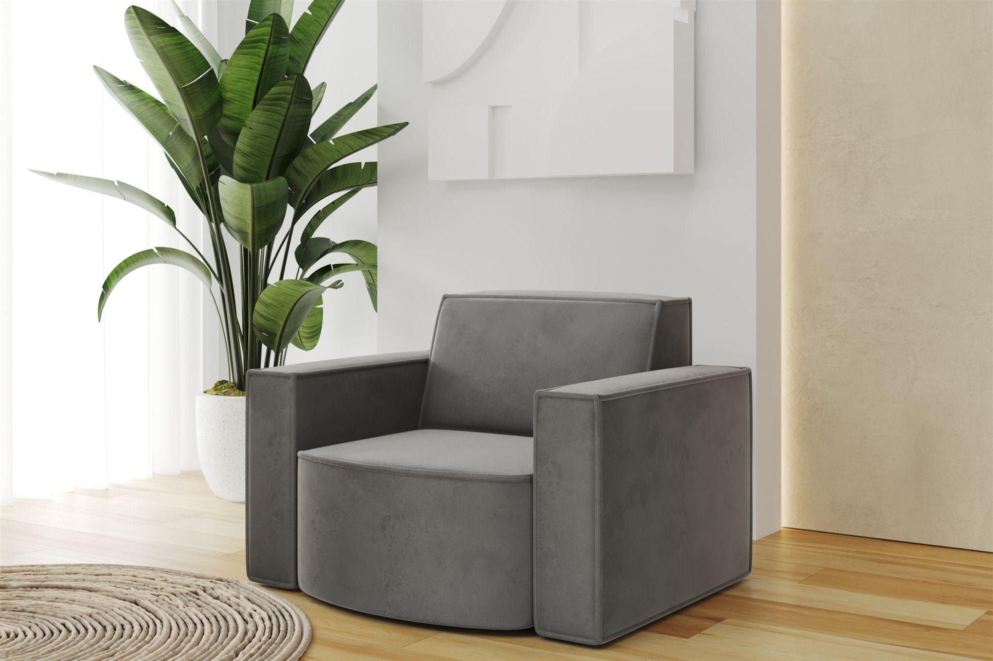 wohnli-moebel-suche-800000752563-1 SESSEL Palma Opera Velvet Textil Fun Möbel Möbel > Sessel > Polstersessel Anthrazit