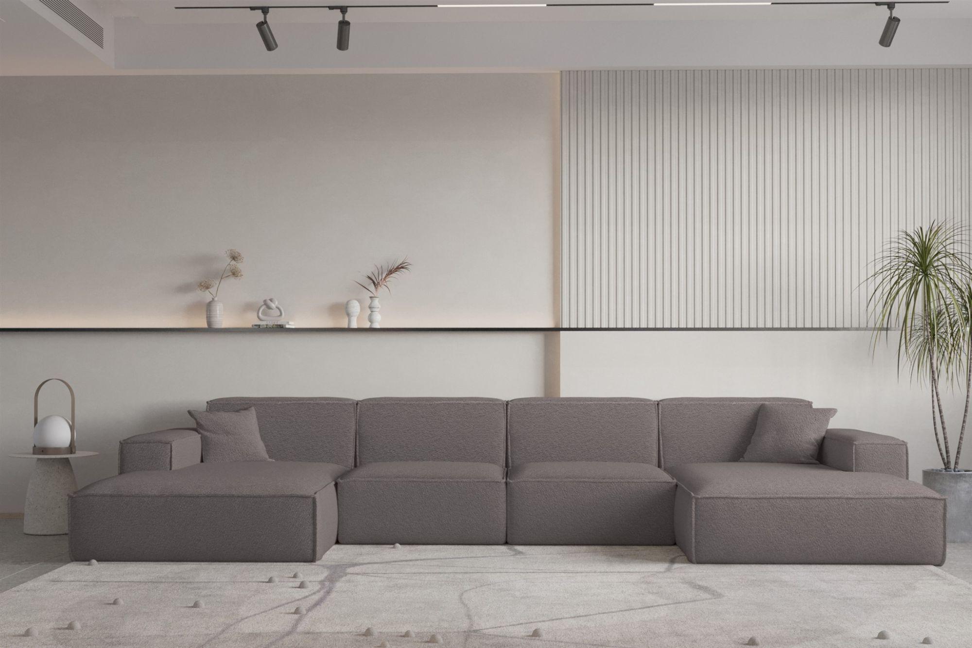 wohnli-moebel-suche-800000752660-1 WOHNLANDSCHAFT Celes Premium Bukla Textil Fun Möbel Möbel > Sofas & Couches > Wohnlandschaften > Wohnlandschaften U-Form Taupe