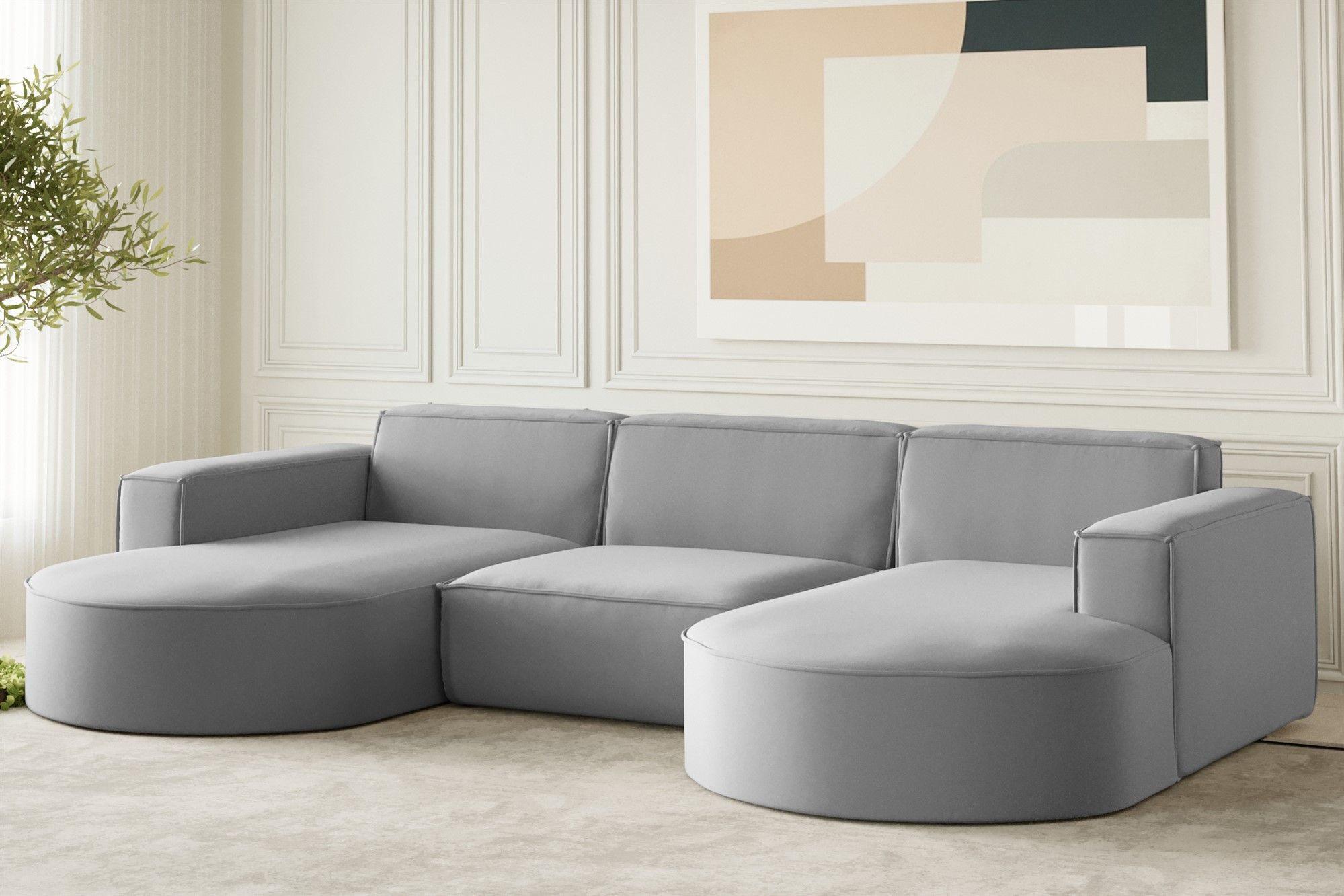 wohnli-moebel-suche-800000752678-1 WOHNLANDSCHAFT Palma In Opera Textil Fun Möbel Möbel > Sofas & Couches > Wohnlandschaften > Wohnlandschaften U-Form Grau