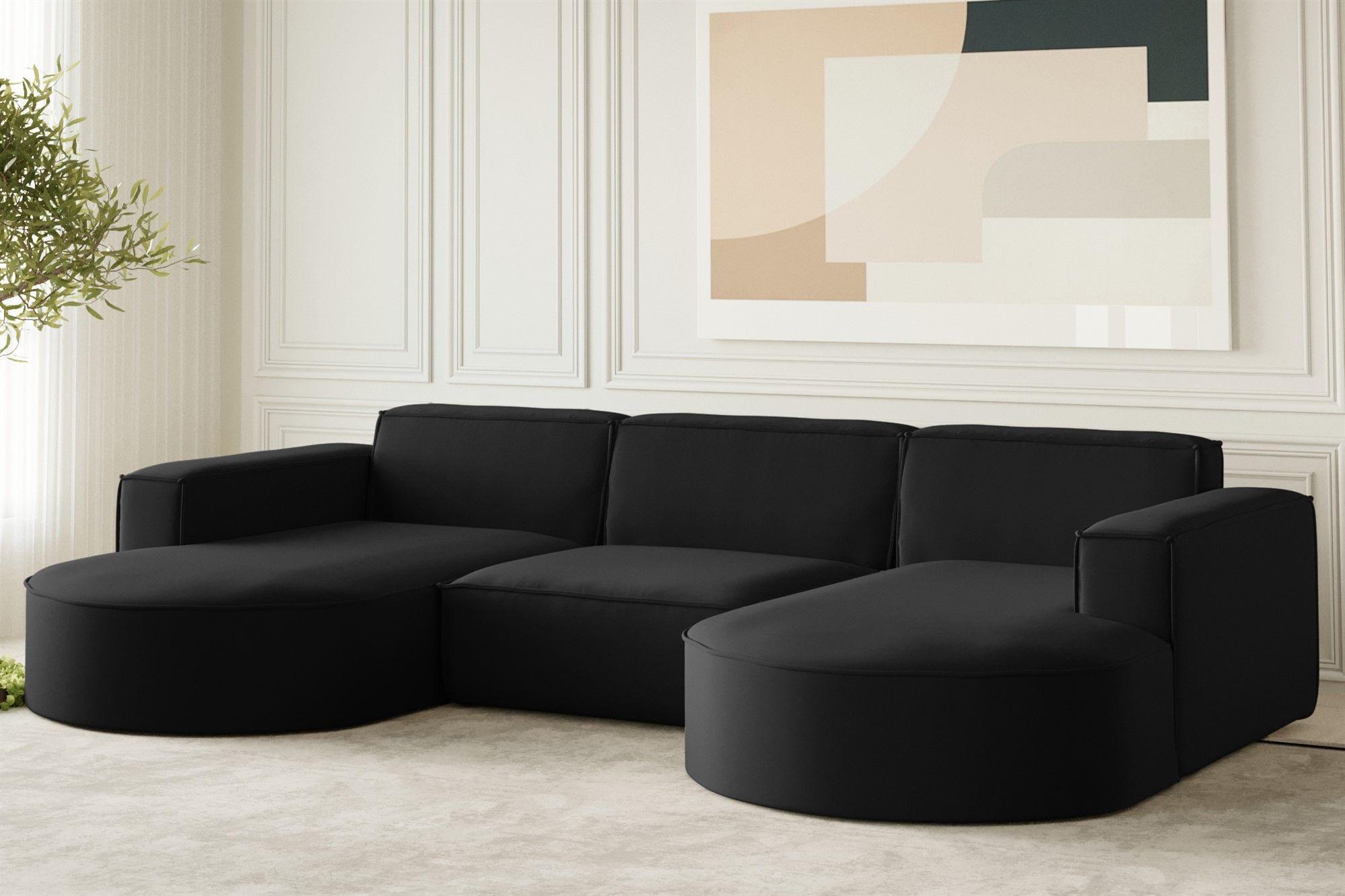 wohnli-moebel-suche-800000752679-1 WOHNLANDSCHAFT Palma In Opera Textil Fun Möbel Möbel > Sofas & Couches > Wohnlandschaften > Wohnlandschaften U-Form Schwarz