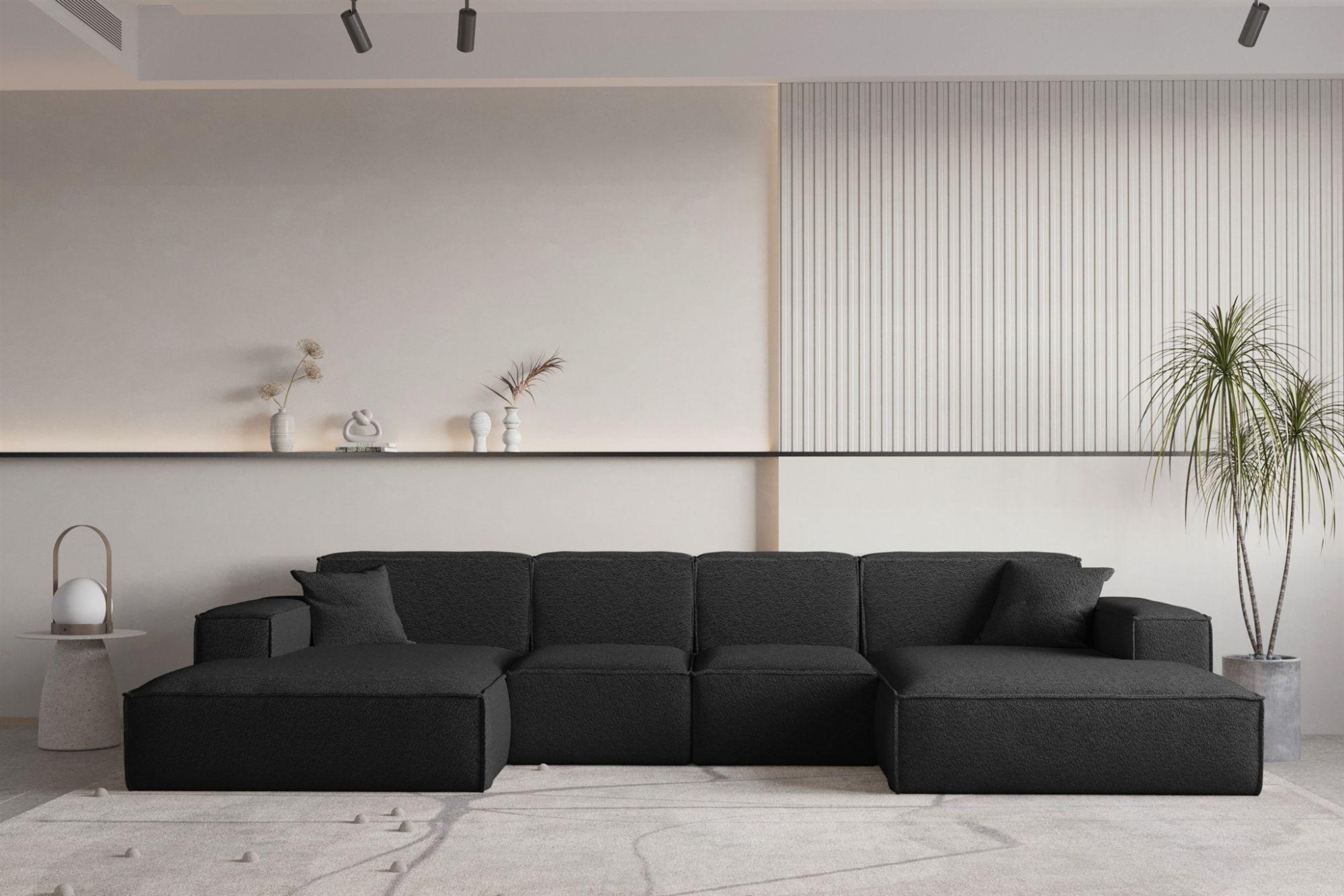 wohnli-moebel-suche-800000752684-1 WOHNLANDSCHAFT Celes Premium Xs Bukla Textil Fun Möbel Möbel > Sofas & Couches > Wohnlandschaften > Wohnlandschaften U-Form Schwarz