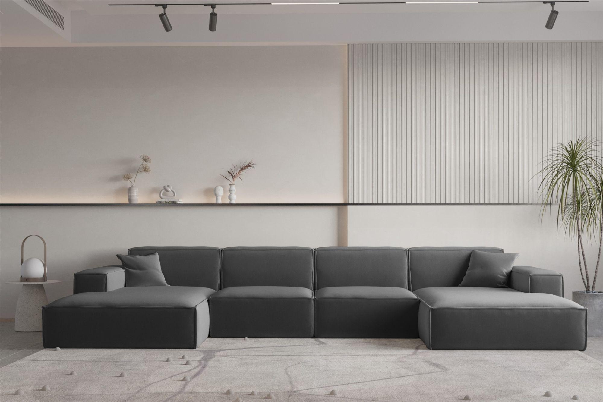 WOHNLANDSCHAFT Celes Premium Opera Textil Fun Möbel Möbel > Sofas & Couches > Wohnlandschaften > Wohnlandschaften U-Form Grau