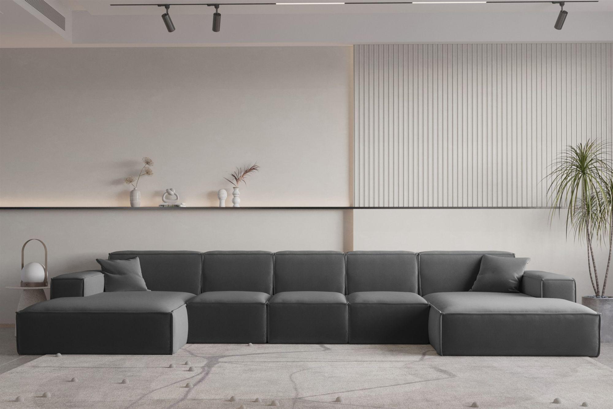 wohnli-moebel-suche-800000752701-1 WOHNLANDSCHAFT Celes Premium Xl Opera Textil Fun Möbel Möbel > Sofas & Couches > Wohnlandschaften > Wohnlandschaften U-Form Grau