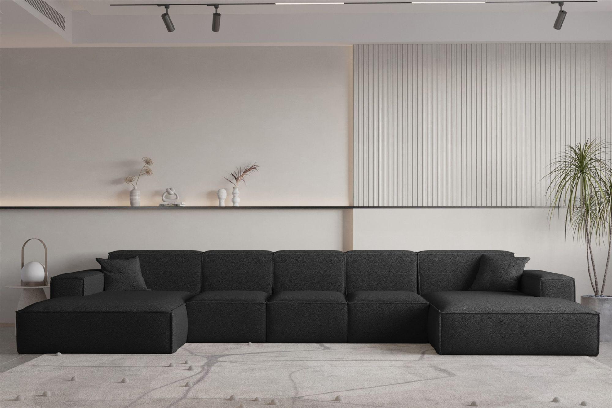 WOHNLANDSCHAFT Celes Premium Xl Bukla Textil Fun Möbel Möbel > Sofas & Couches > Wohnlandschaften > Wohnlandschaften U-Form Schwarz