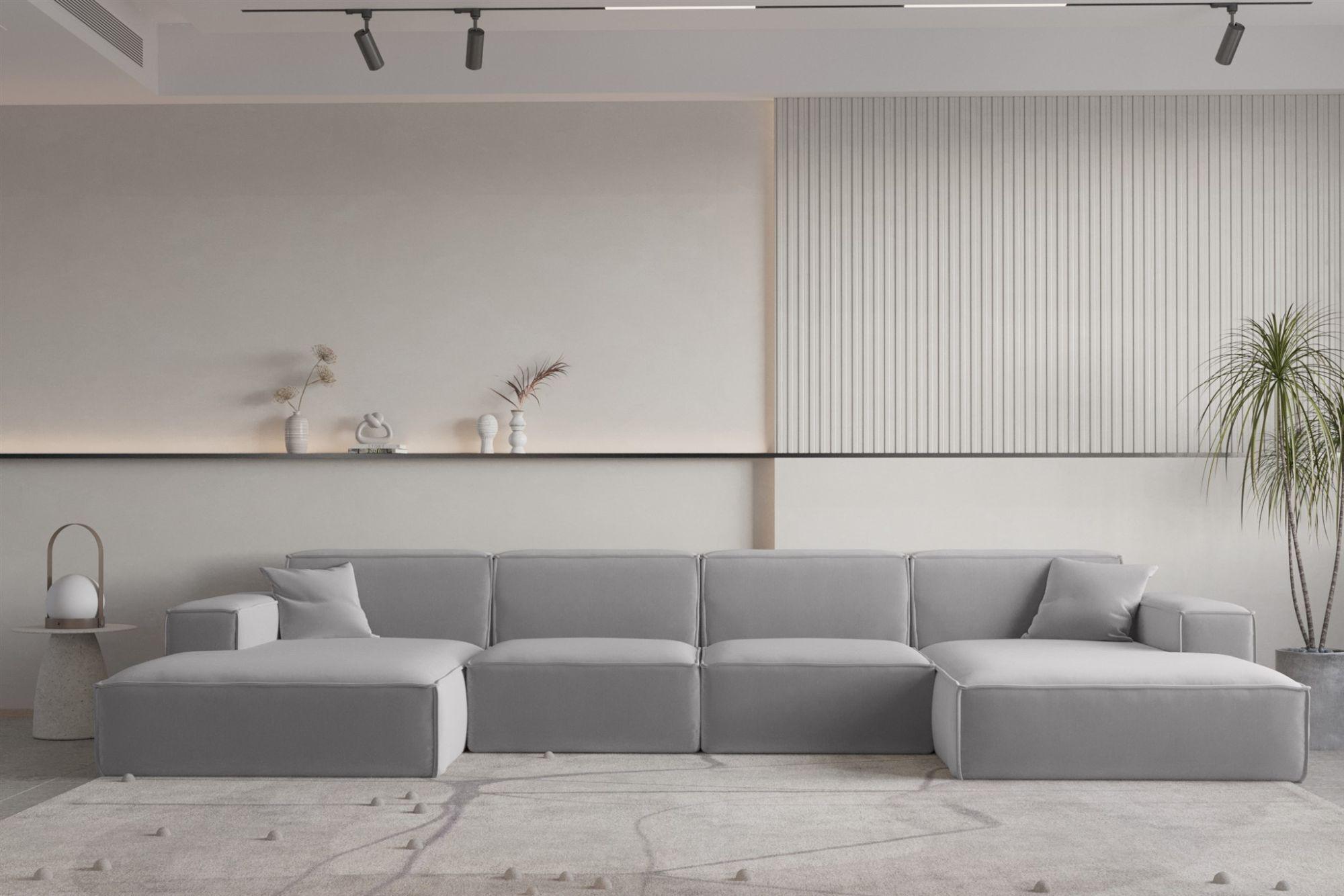 WOHNLANDSCHAFT Celes Premium Opera Textil Fun Möbel Möbel > Sofas & Couches > Wohnlandschaften > Wohnlandschaften U-Form Grau