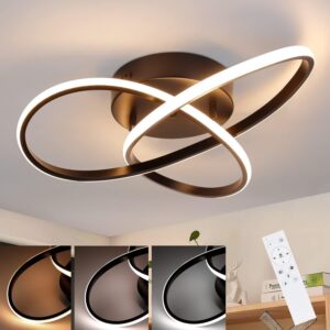 LED-DECKENLEUCHTE Möbius 40/40/14 cm Deckenlampe Kunststoff Nettlife Lampen & Leuchten > LED-Leuchten > LED-Deckenleuchten Schwarz