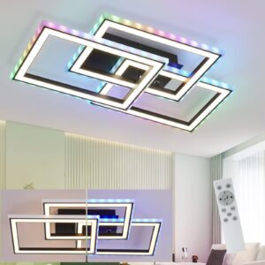 LED-DECKENLEUCHTE Lieselotte 54/34/9 cm Deckenlampe Metall Nettlife Lampen & Leuchten > LED-Leuchten > LED-Deckenleuchten Schwarz