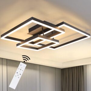 LED-DECKENLEUCHTE Lais 82/58/16 cm Deckenlampe Metall Nettlife Lampen & Leuchten > LED-Leuchten > LED-Deckenleuchten Schwarz