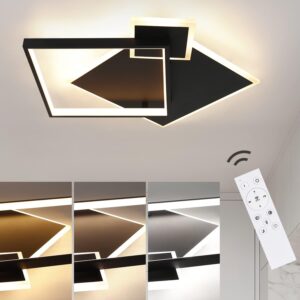LED-DECKENLEUCHTE Maximilian 46/45/8 cm Deckenlampe Metall Nettlife Lampen & Leuchten > LED-Leuchten > LED-Deckenleuchten Schwarz