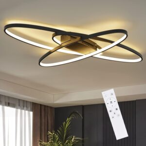 LED-DECKENLEUCHTE Brigitte 85/62/7 cm Deckenlampe Metall Nettlife Lampen & Leuchten > LED-Leuchten > LED-Deckenleuchten Schwarz