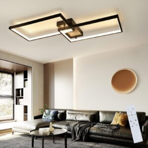 LED-DECKENLEUCHTE Edith 80/39/7.5 cm Deckenlampe Kunststoff Nettlife Lampen & Leuchten > LED-Leuchten > LED-Deckenleuchten Schwarz