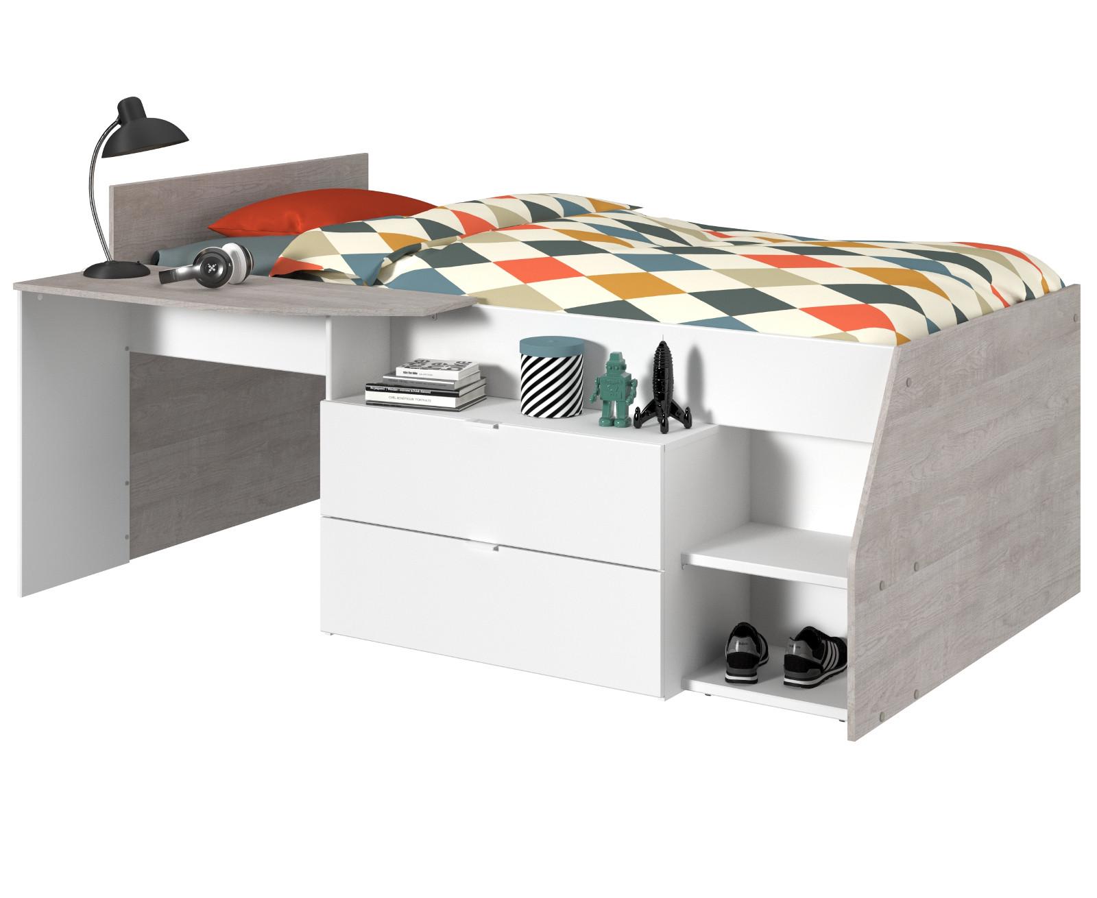 Wohnli Möbelsuche - HOCHBETT Jugendzimmer Bett 90 x 200 cm 2x Schubkasten