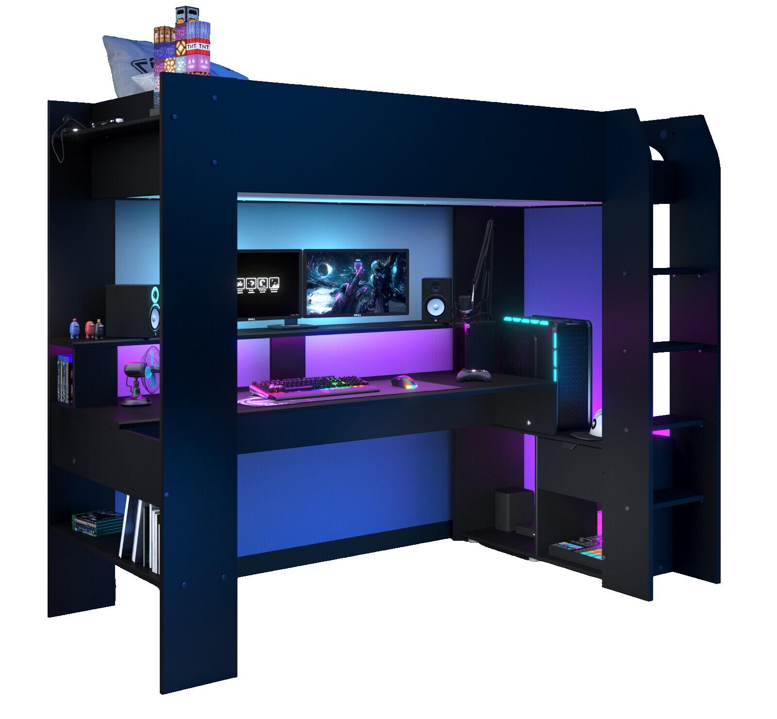 wohnli-moebel-suche-800000754963 Wohnli Möbelsuche - HOCHBETT Jugendzimmer mit Schreibtisch Bett 90x200 cm inkl. LED