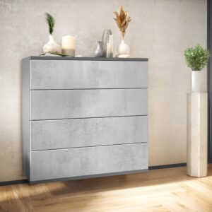 wohnli-moebel-suche-800000755057-1 KOMMODE Pavos Beton Oxid Optik Holzwerkstoff Vladon Möbel > Kommoden & Schubladenschränke > Kommoden Grau
