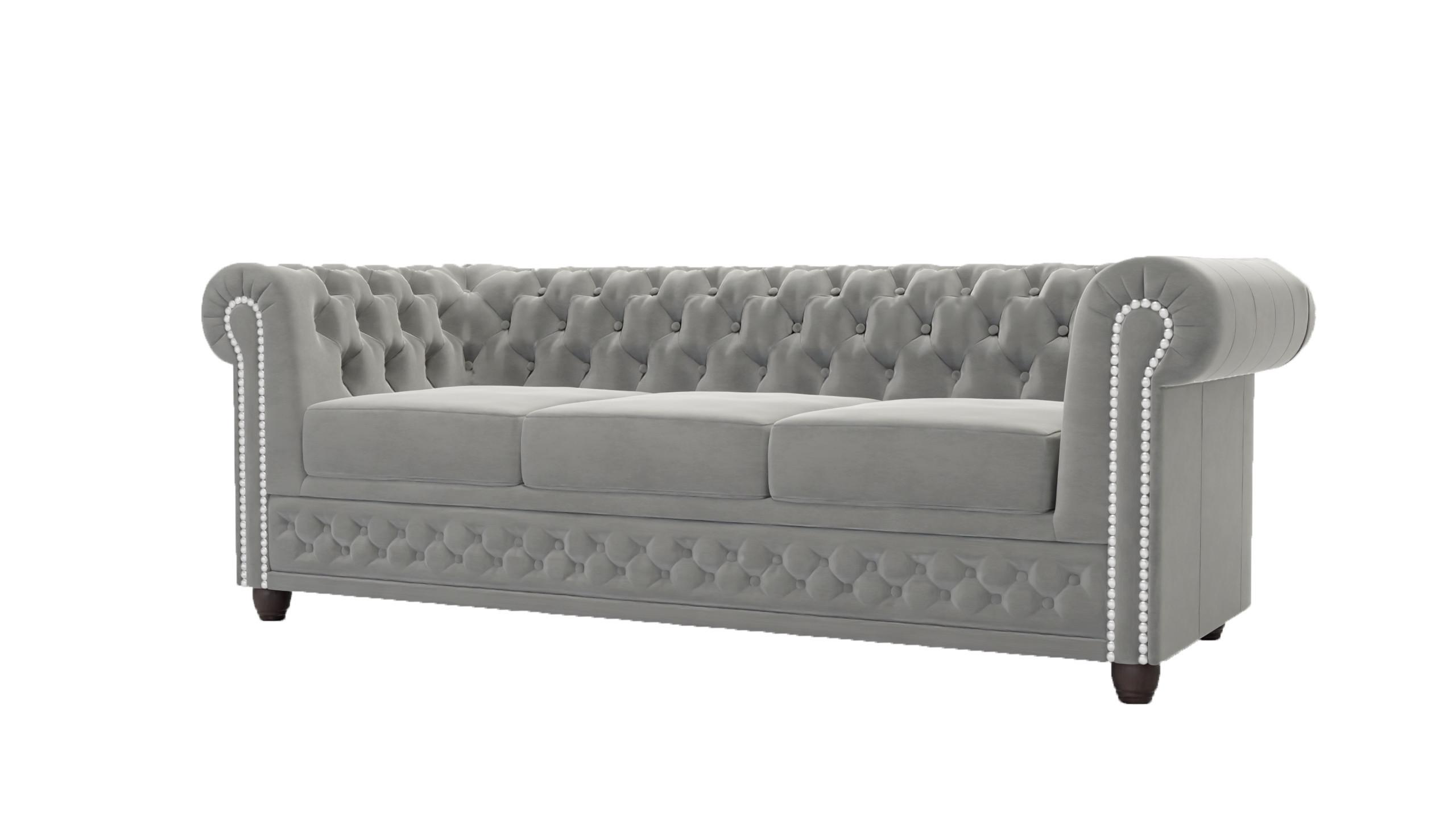 wohnli-moebel-suche-800000755789 Wohnli Möbelsuche - CHESTERFIELD-SOFA 3-sitzer Nyx Grau Samt