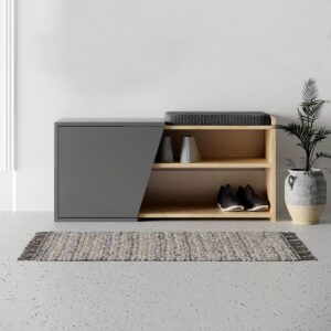wohnli-moebel-suche-800000757429-1 SCHUHSCHRANK 1 Tür L104 cm - Fiona Holzwerkstoff Calicosy Garderoben > Garderobenbänke Anthrazit