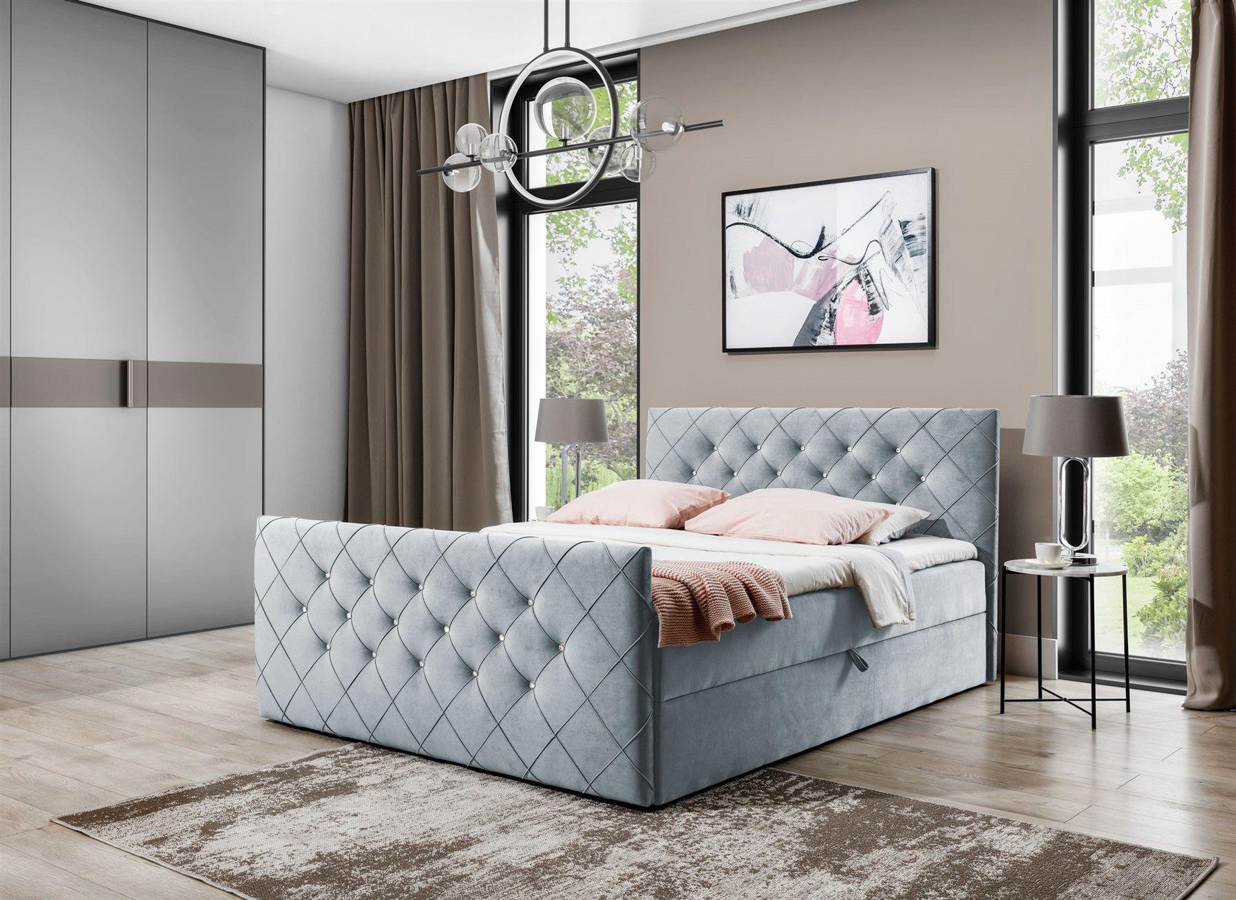 BOXBETT Eivor In Magic Velvet Textil Fun Möbel Möbel > Betten > Boxspringbetten Grau