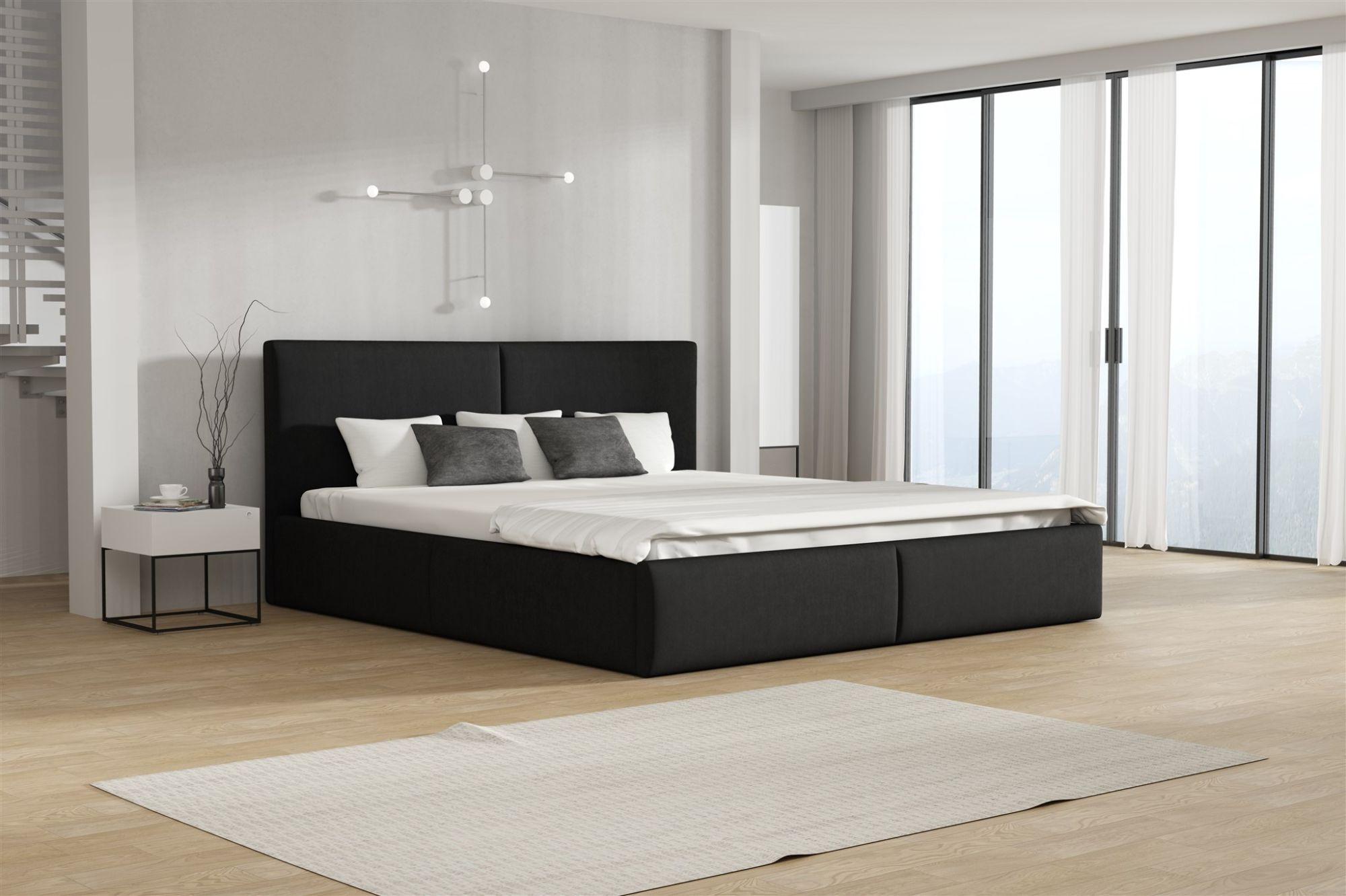 wohnli-moebel-suche-800000760843-1 POLSTERBETT Bergen Magic Velvet Textil Fun Möbel Möbel > Betten > Polsterbetten Schwarz