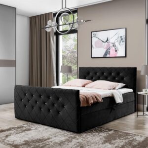 BOXBETT Eivor In Magic Velvet Textil Fun Möbel Möbel > Betten > Boxspringbetten Schwarz