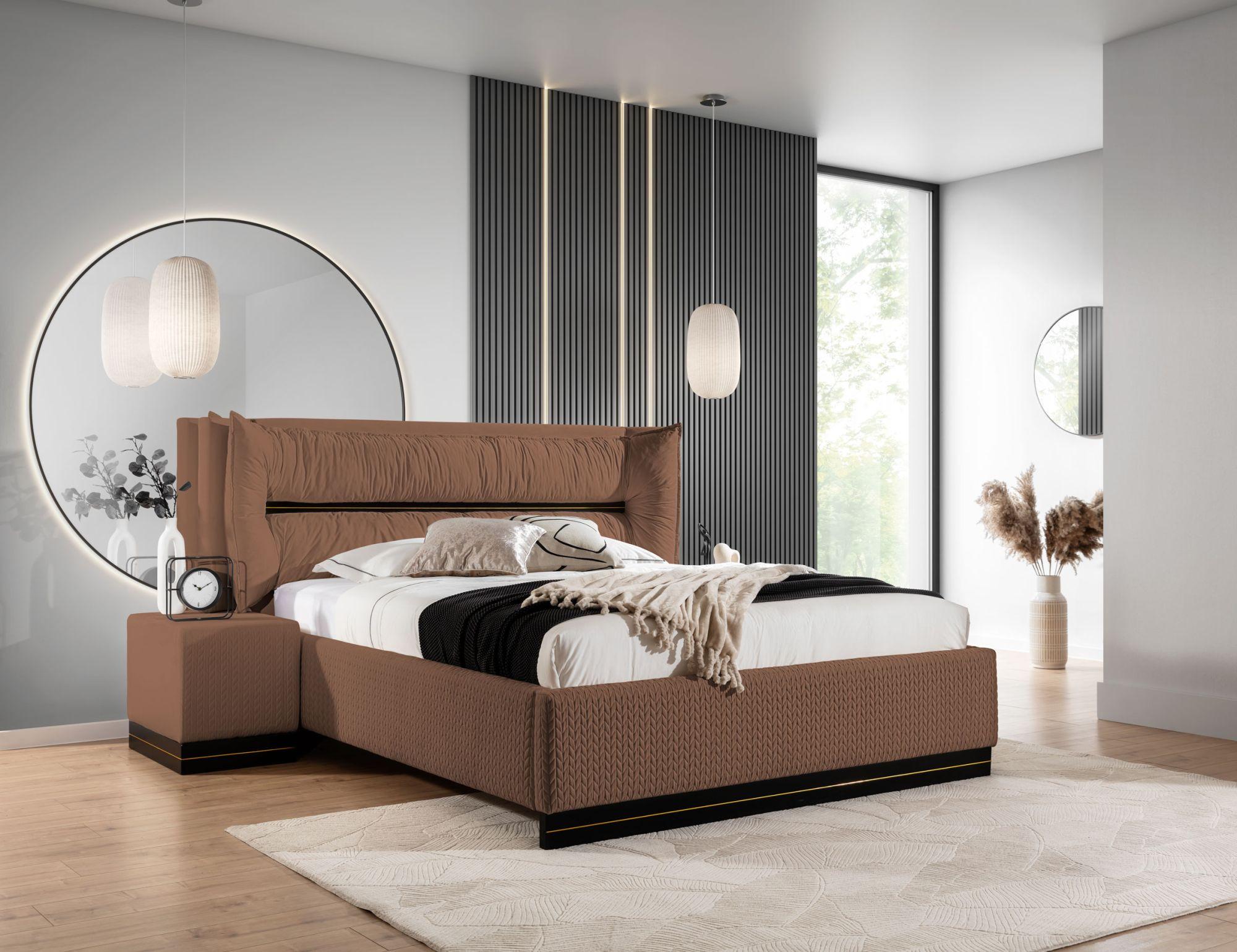 POLSTERBETT Hamilton Magic Velvet Set.3 Textil Fun Möbel Möbel > Betten > Polsterbetten Braun