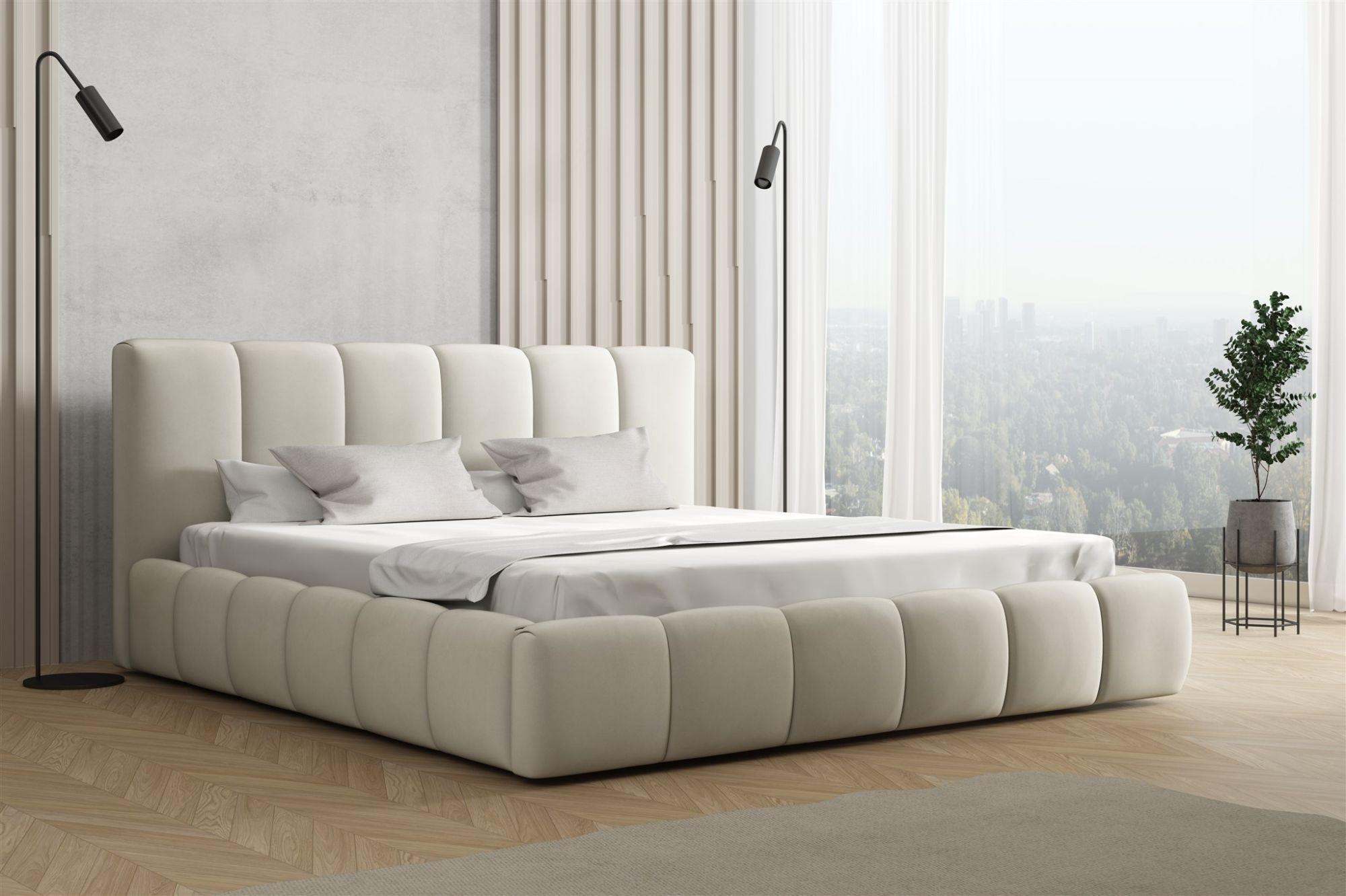 POLSTERBETT Giulia Magic Velvet Komplett Textil Fun Möbel Möbel > Betten > Polsterbetten Beige