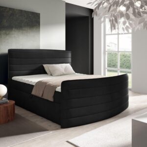 BOXBETT Ambra In Elisa Velvet Textil Fun Möbel Möbel > Betten > Boxspringbetten Schwarz