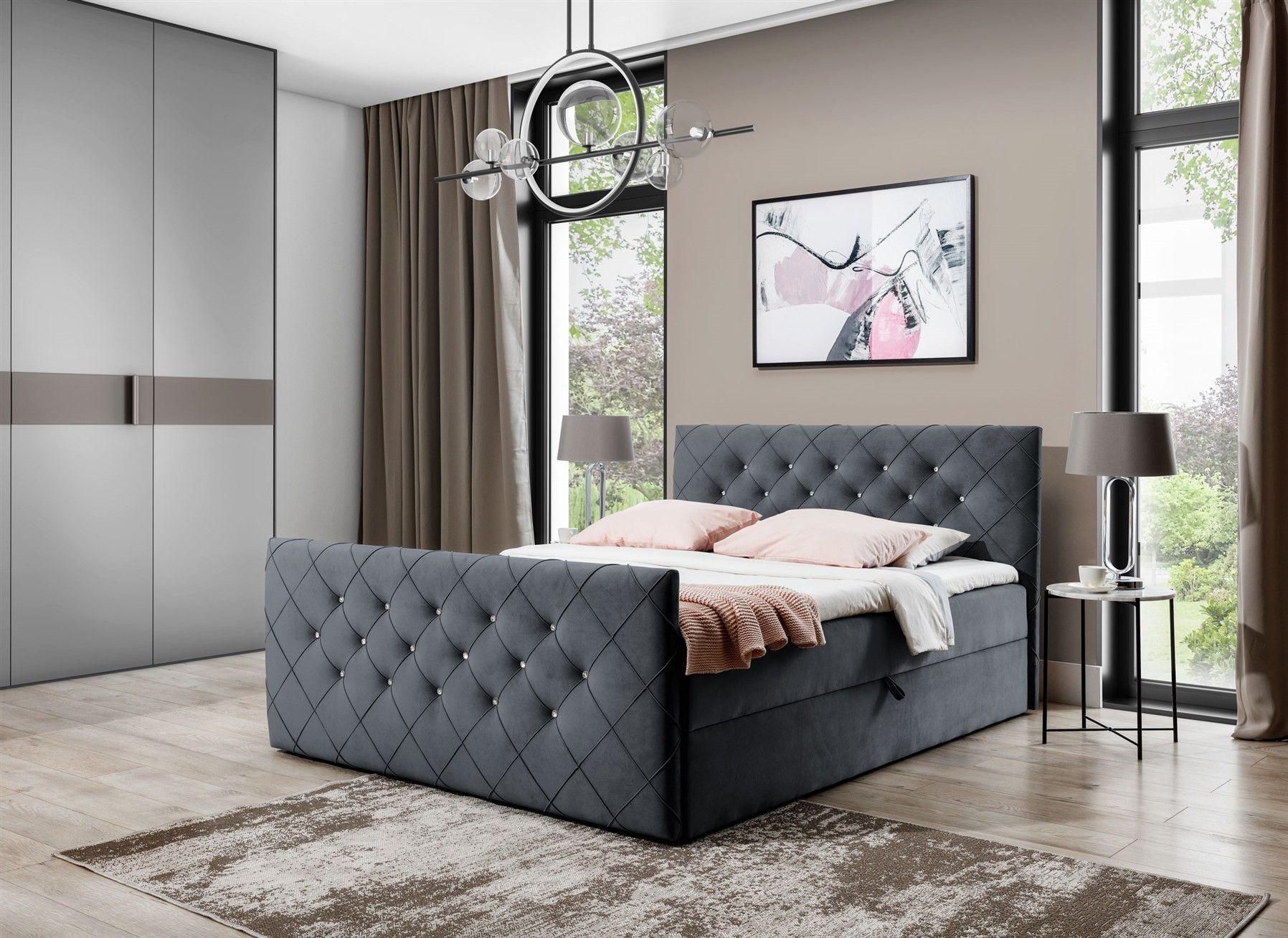 BOXBETT Eivor In Magic Velvet Textil Fun Möbel Möbel > Betten > Boxspringbetten Anthrazit