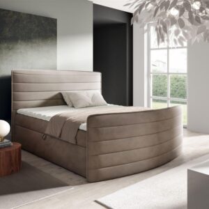 BOXBETT Ambra In Elisa Velvet Textil Fun Möbel Möbel > Betten > Boxspringbetten Braun
