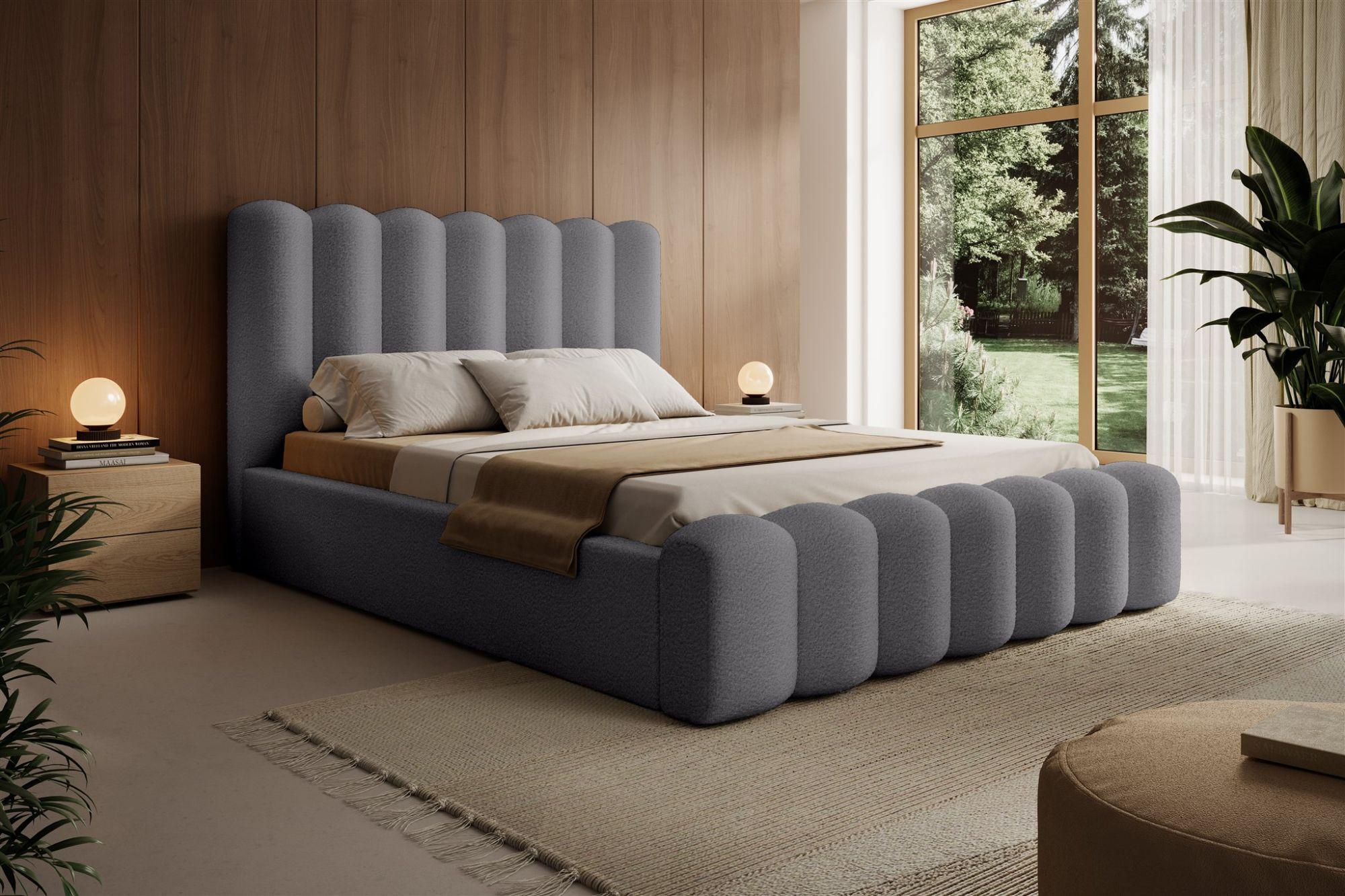 POLSTERBETT Macon Stoff Euphoria Textil Fun Möbel Möbel > Betten > Polsterbetten Grau