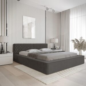 wohnli-moebel-suche-800000761252-1 POLSTERBETT Norfolk Stoff Ditra Textil Fun Möbel Möbel > Betten > Polsterbetten Anthrazit