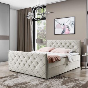 BOXBETT Eivor In Magic Velvet Textil Fun Möbel Möbel > Betten > Boxspringbetten Beige