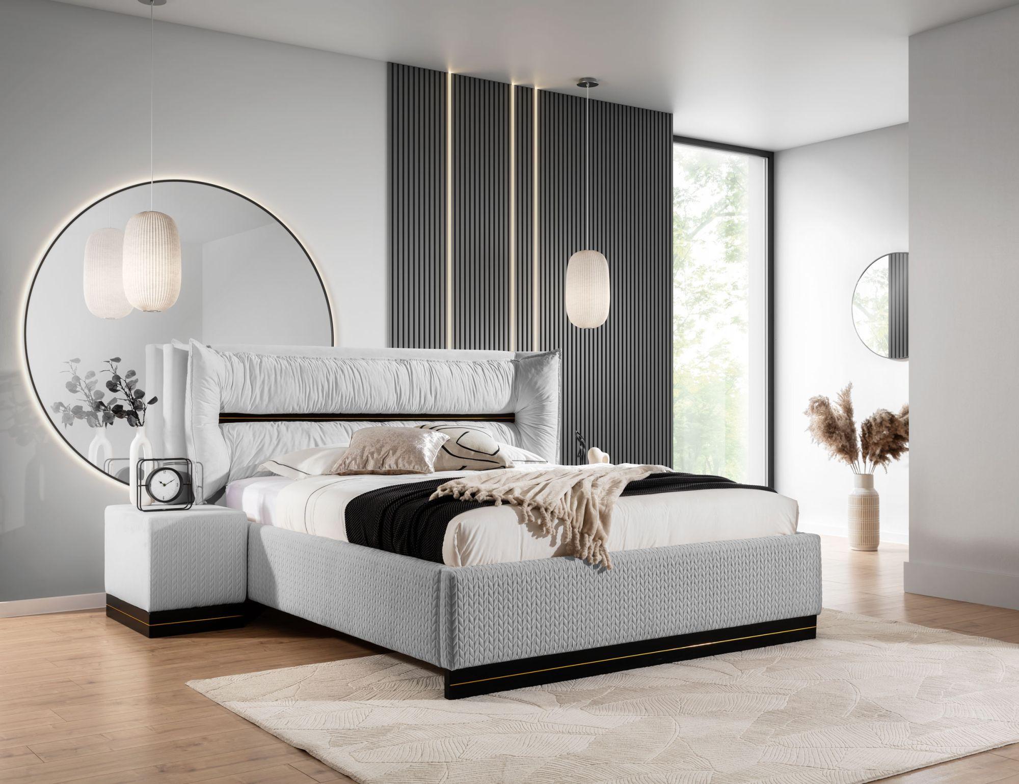 POLSTERBETT Hamilton Magic Velvet Set.4 Textil Fun Möbel Möbel > Betten > Polsterbetten Grau
