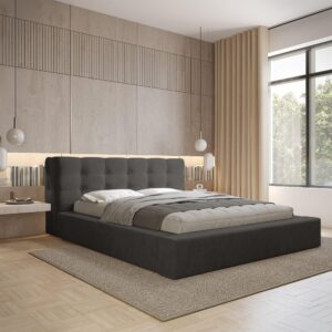 wohnli-moebel-suche-800000761442-1 POLSTERBETT Antonio In Ditra Textil Fun Möbel Möbel > Betten > Polsterbetten Anthrazit