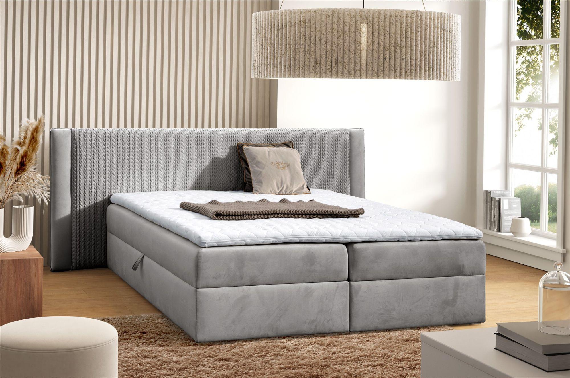 BOXBETT Cedric In Magic Velvet Textil Fun Möbel Möbel > Betten > Boxspringbetten Grau