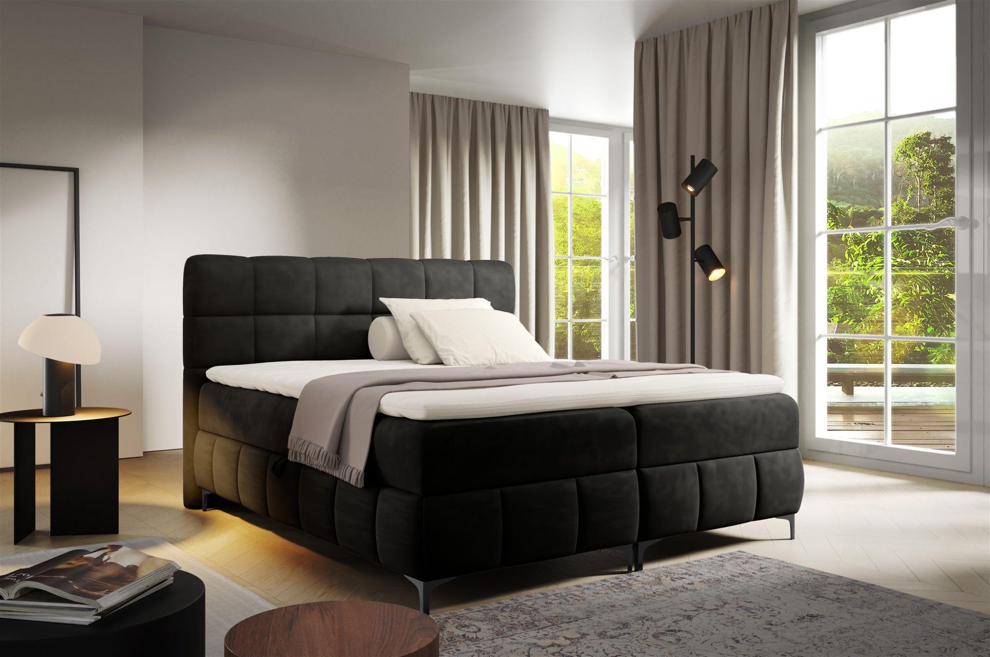 wohnli-moebel-suche-800000761633-1 BOXBETT Sophie In Salvador Textil Fun Möbel Möbel > Betten > Boxspringbetten Schwarz