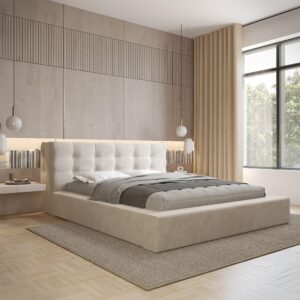 wohnli-moebel-suche-800000761667-1 POLSTERBETT Antonio In Ditra Textil Fun Möbel Möbel > Betten > Polsterbetten Beige