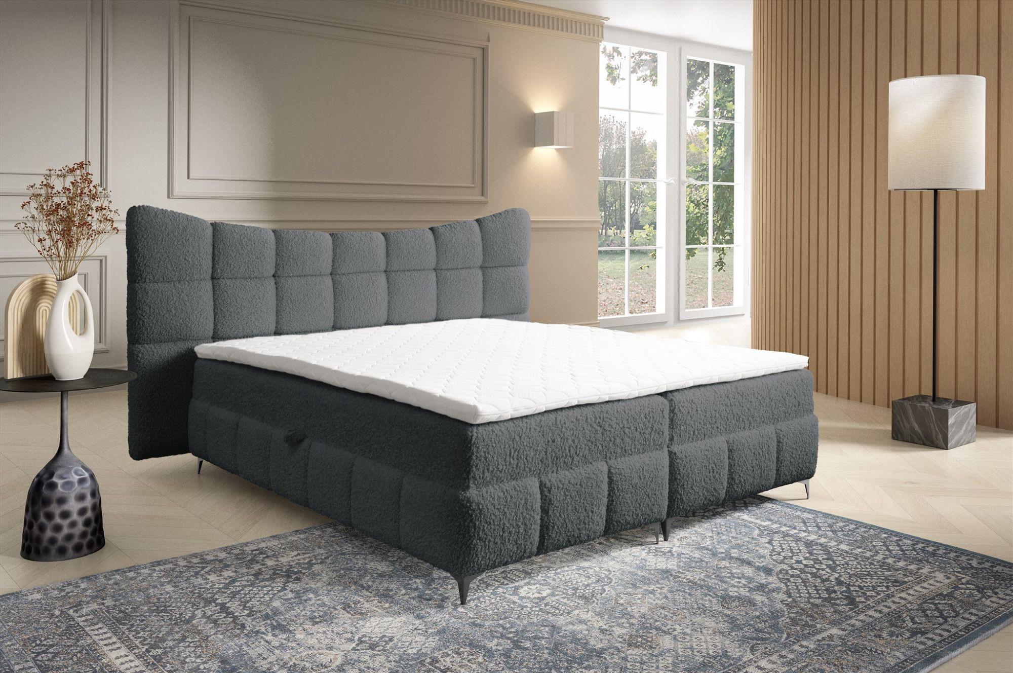 wohnli-moebel-suche-800000761708-1 BOXBETT Nova In Rolf Textil Fun Möbel Möbel > Betten > Boxspringbetten Grau