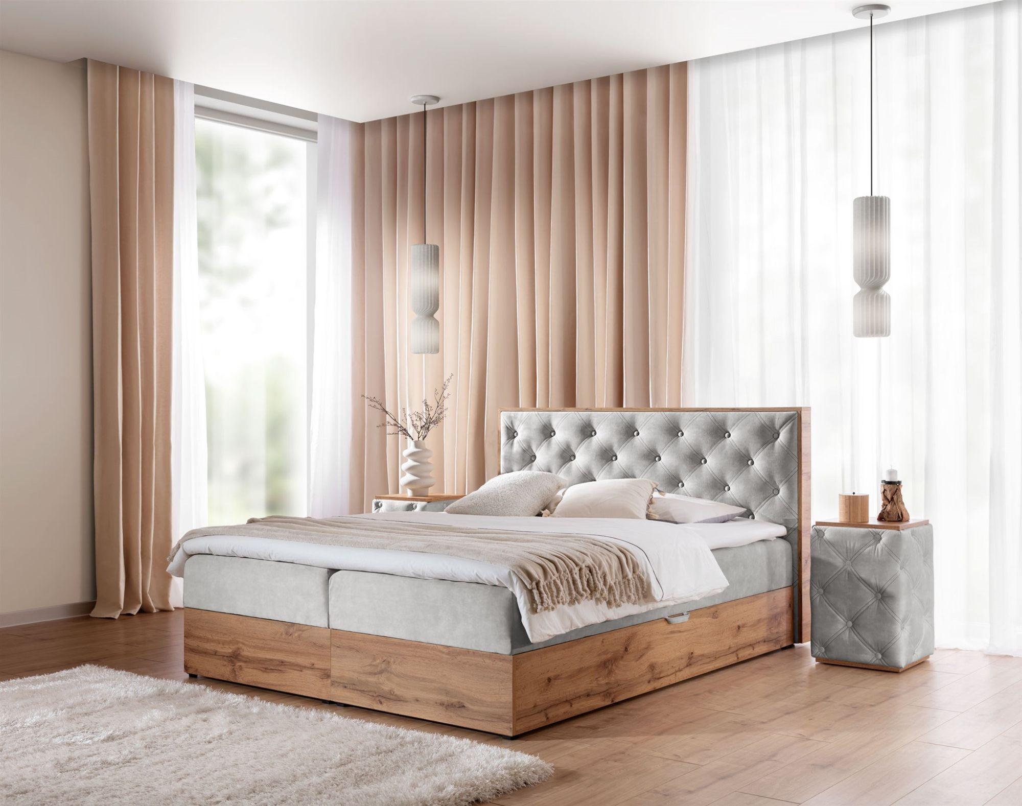 BOXBETT Maximo In Torre Textil Fun Möbel Möbel > Betten > Boxspringbetten Grau