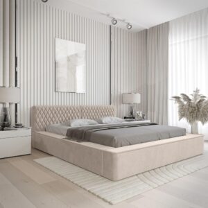 wohnli-moebel-suche-800000761917-1 POLSTERBETT Norfolk Stoff Ditra Textil Fun Möbel Möbel > Betten > Polsterbetten Beige