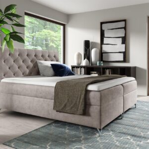 BOXBETT Ambre In Fresh Textil Fun Möbel Möbel > Betten > Boxspringbetten Beige