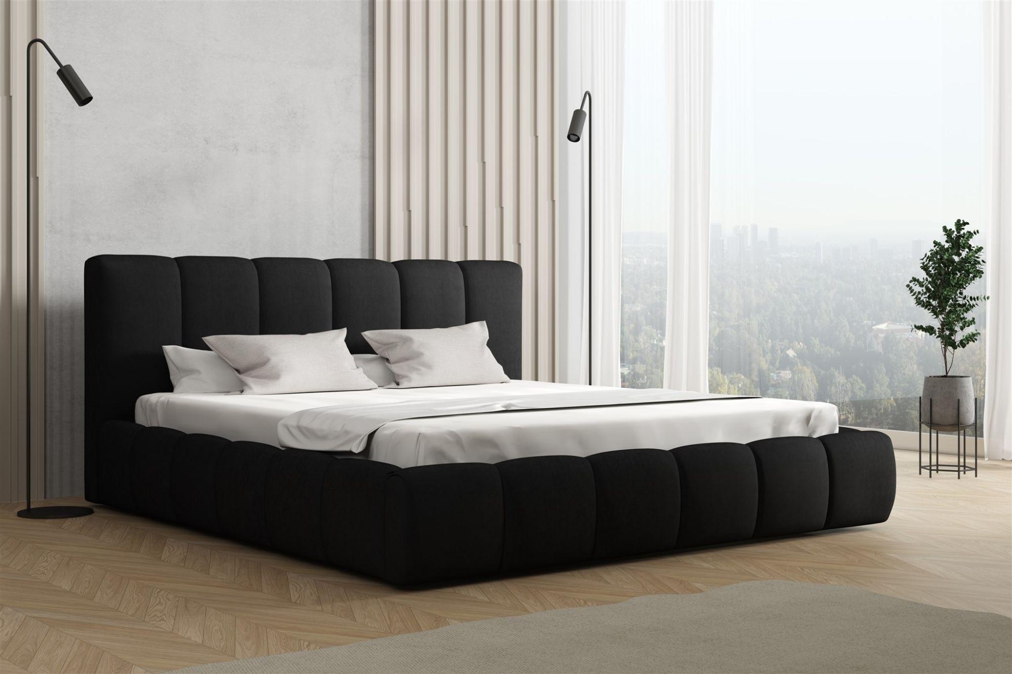 wohnli-moebel-suche-800000762160-1 POLSTERBETT Giulia Magic Velvet Komplett Textil Fun Möbel Möbel > Betten > Polsterbetten Schwarz